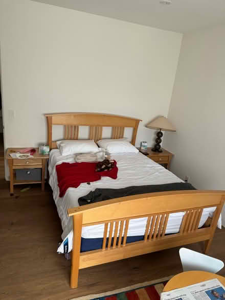 Photo of free Wood bed frame & bedside tables (Burlingame) #1