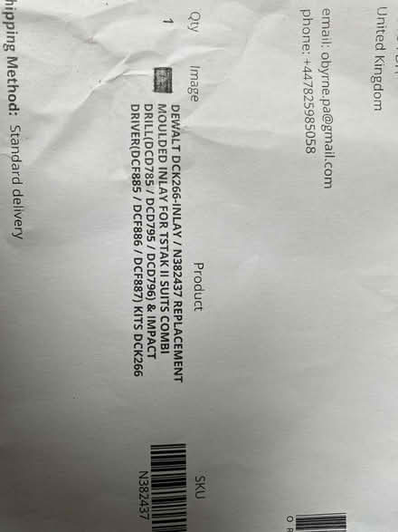 Photo of free Dewalt moulded inlay (Fareham PO16) #2