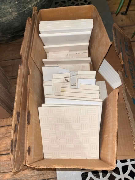 Photo of free 6x6 white tile & bullnoses (Tribeca) #3