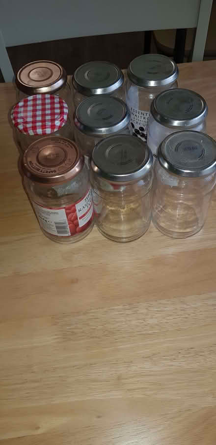 Photo of free 9 jam jars with lids (Emsworth PO10) #1