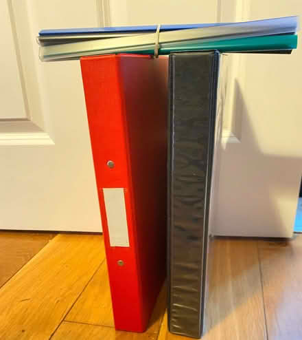 Photo of free 2 x 2-ring binders and 10 x slide binders (Meppershall SG17) #1