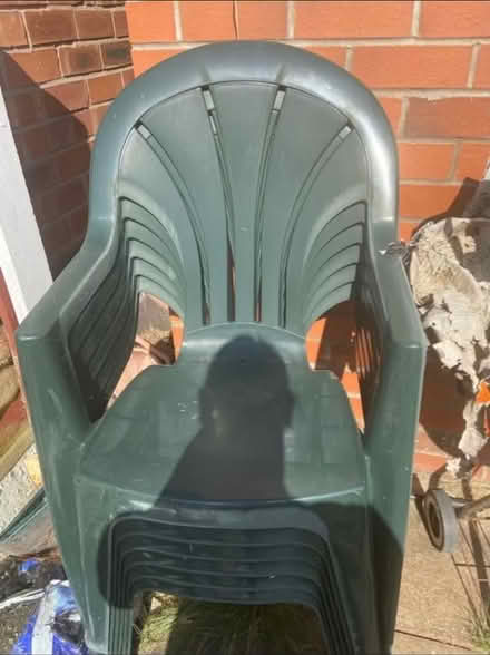 Photo of free 6 green plastic chairs (WN7) #1