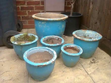 Photo of free Six heavy earthenware plant pots (Havant PO9) #1