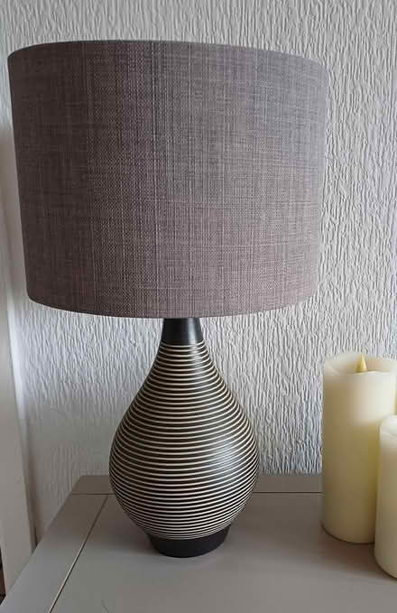 Photo of free Table lamp, grey, medium size (Ty Canol, Cwmbran.) #1