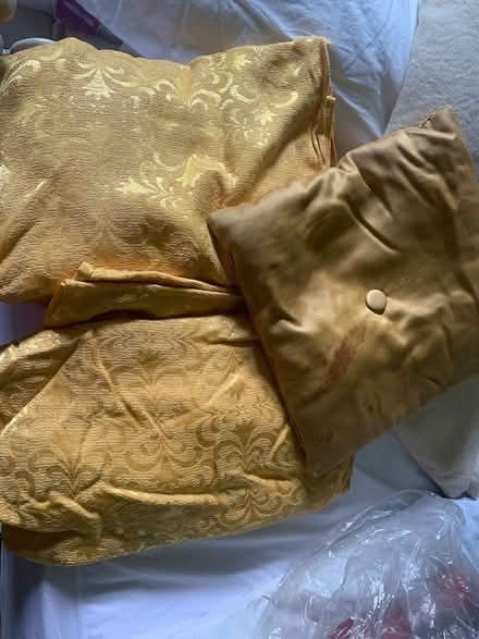 Photo of free Gold curtains and cushion (OX2 North Oxford) #1