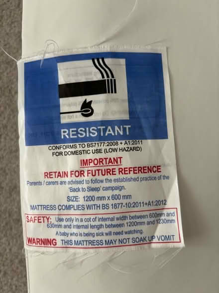 Photo of free 60 x 120 cot mattress (Oughtibridge S35) #4