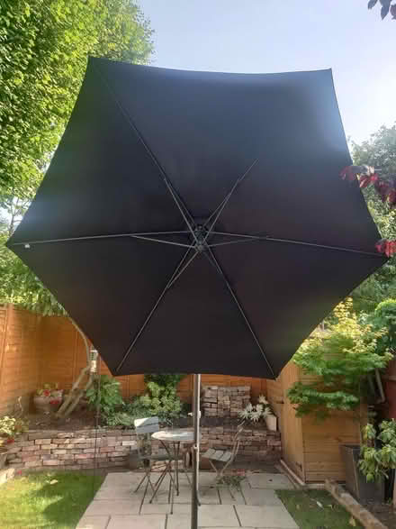 Photo of free Large garden parasol - used once (Hornsey N8) #3