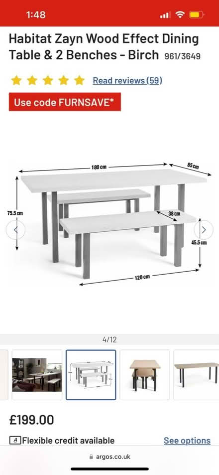 Photo of free X2 zayn dining bench (TN38) #3