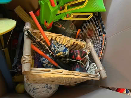 Photo of free Box of Nerf guns, toy swords, footballs etc (West End EH3) #1