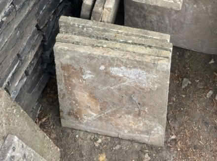Photo of Four old 450 wide paving slabs (Newbold S41) #1