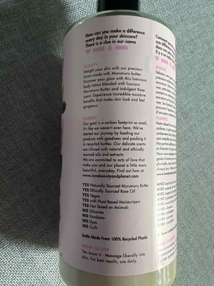 Photo of free Love Beauty and Planet lotion (Midtown on Elmendorf, Kingston) #2