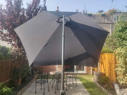 Photo of free Large garden parasol - used once (Hornsey N8) #2