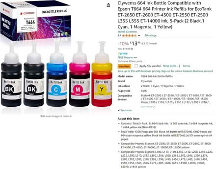 Photo of free Ink cartridges & Bottles, sealed, in date, various printers (Salvington BN14) #2