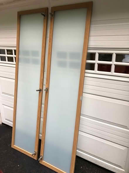 Photo of free Pair IKEA frost glass closet doors (Upper Saddle River NJ 07458) #1