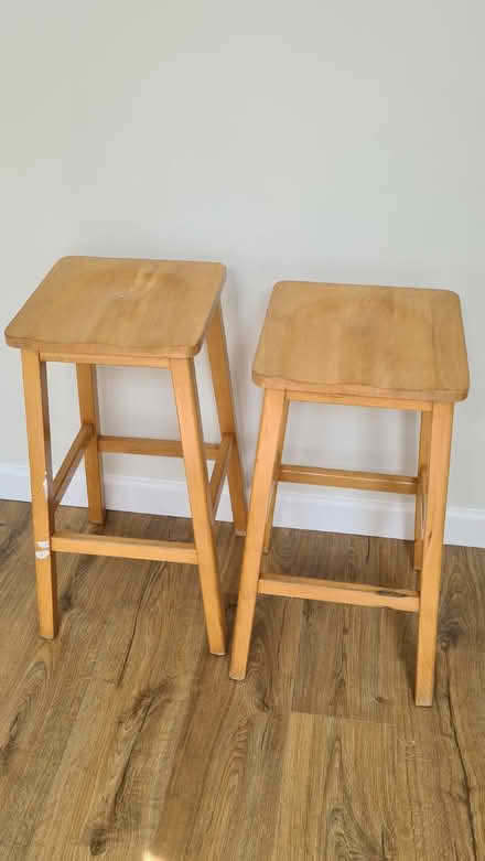 Photo of free 2 x wooden bar stools (Moortown LS17) #1