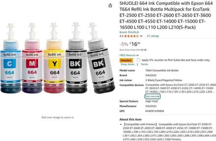 Photo of free Ink cartridges & Bottles, sealed, in date, various printers (Salvington BN14) #4