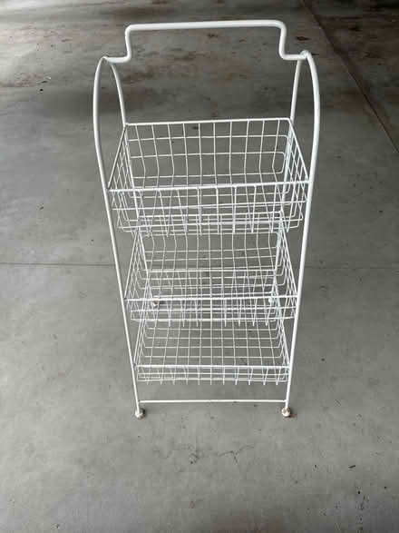 Photo of free Three tier white metal stand (Highland park area) #1