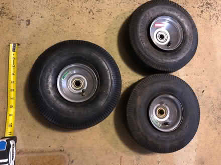 Photo of free 3 Ten inch hand cart wheels (Upper Saddle River NJ 07458) #4