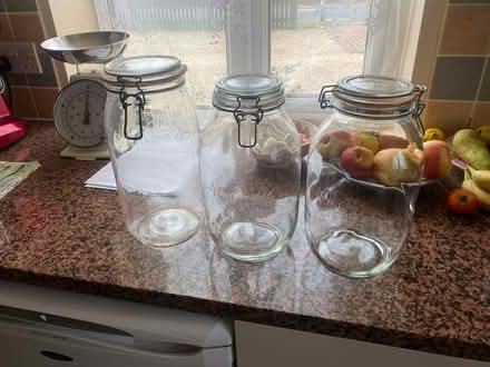 Photo of free 3 x 3 litre preserving jars (Shillingford Hill OX10) #1