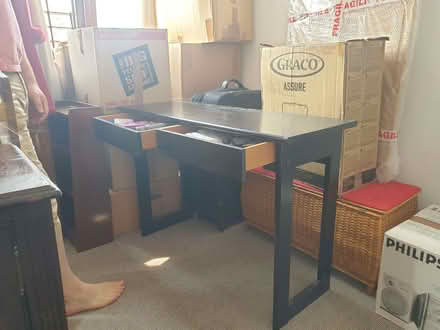 Photo of free Black wooden console table with 2 drawers (New Town CO1) #2