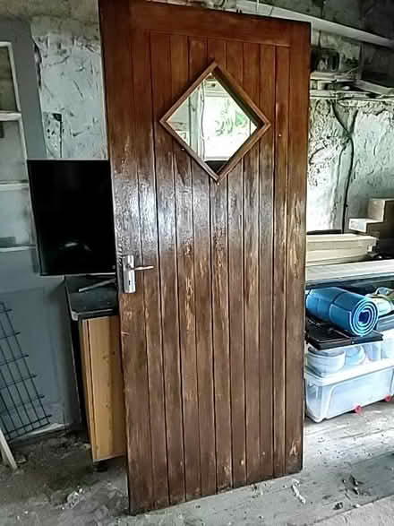 Photo of free Wooden door with crown glass window (Skelsmergh LA8) #1