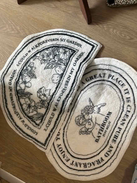 Photo of free Two Bath Mats Black/White (Deptford SE10) #1