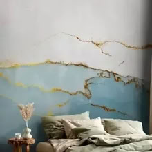 Photo of free Wall Mural Infinity blue - abstract marble texture with gold (Sion Hill) #2