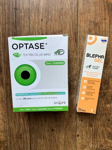 Photo of free Optase eyelid wipes and blephagel (Warners End HP1) #1