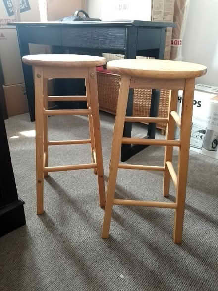 Photo of free Pair of light wood kitchen stools (New Town CO1) #1