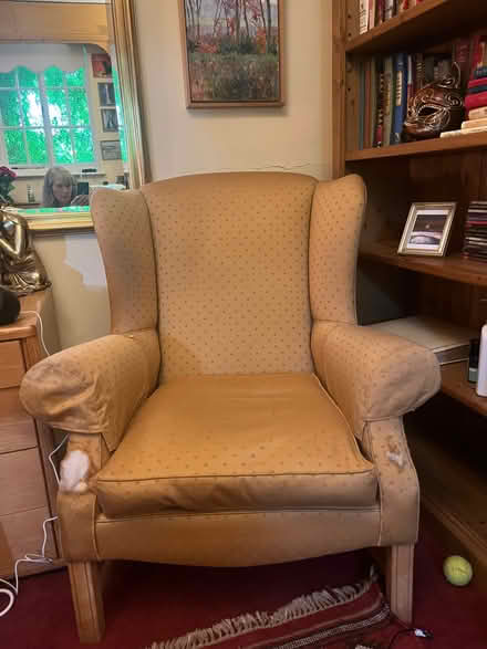 Photo of free Old Wing Chair - solid wood frame (Great Wymondley SG4) #1