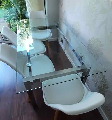 Photo of free 5ft Glass & chrome dining table (WA11) #4
