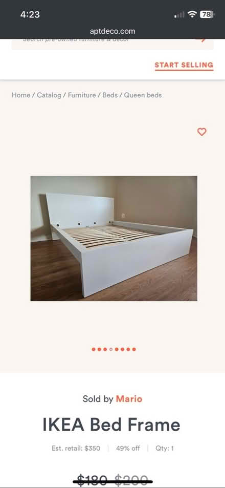 Photo of free Bed frame (white) (El segundo) #1