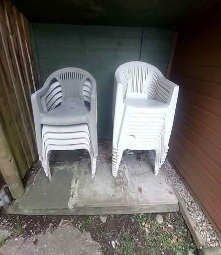 Photo of free 17 plastic garden chairs (Beetham LA7) #1
