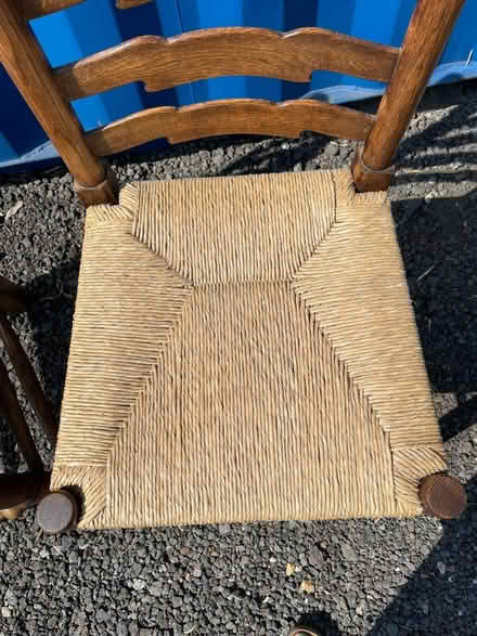 Photo of free 2 wooden chairs with wicker seats (Cottesmore LE15) #1