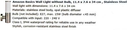 Photo of free Outside wall light, stainless steel, NEW (Salvington BN14) #1