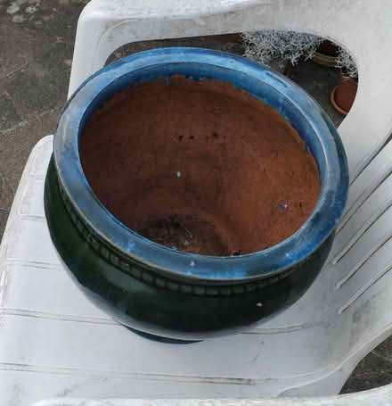 Photo of free Large blue/green plant pot (Thorpe Bay SS1) #2