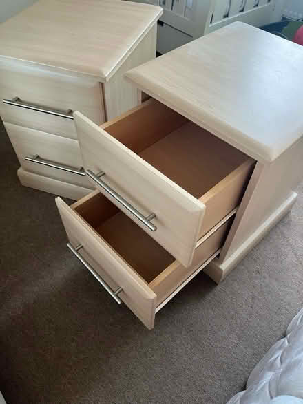 Photo of free 2 bedside table 2 drawer units (Cheshunt EN8,) #1