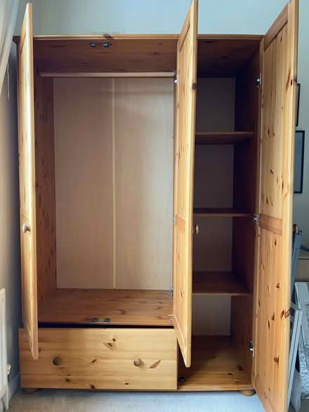 Photo of free large solid pine wardrobe (King's College Playing Fields HA4) #2