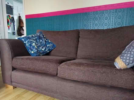 Photo of free 2 seater dark brown NEXT sofa (WF9 south kirkby) #1