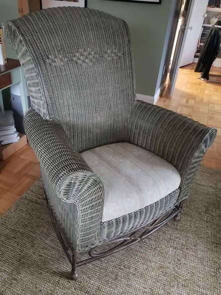 Photo of free Wicker and iron chair, Foggy Bottom (Foggy Bottom near Metro) #1