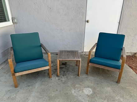 Photo of free Wooden Patio Furniture w/ Cushions (West End) #1