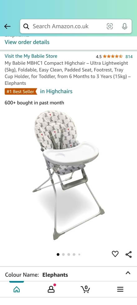 Photo of free My Babiie Elephant Highchair (East Dene S65) #1