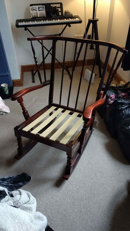 Photo of free Wooden rocking chair (Linthwaite HD7) #2