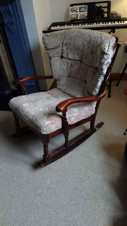 Photo of free Wooden rocking chair (Linthwaite HD7) #1