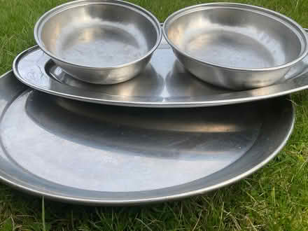 Photo of free Serving platters, dishes; stainless steel (Hassocks BN6) #1