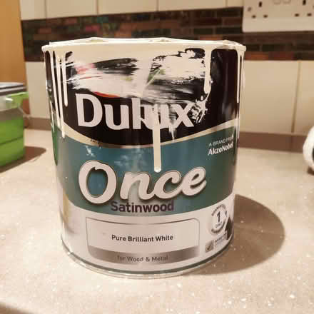 Photo of free Dulux Once Satinwood paint - white (Weston) #1