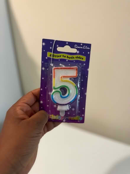 Photo of free Number 5 cake candle (Gillot road B16) #4