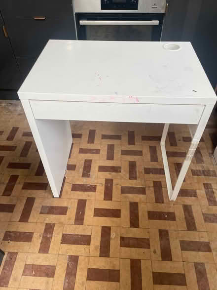 Photo of free Small white desk with drawer (Armathwaite CA4) #2