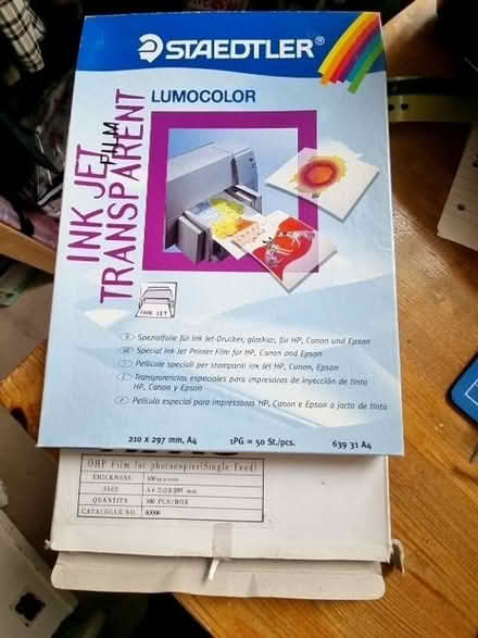 Photo of free Ink jet compatible transparent film sheets (Barnard's Green WR14) #1