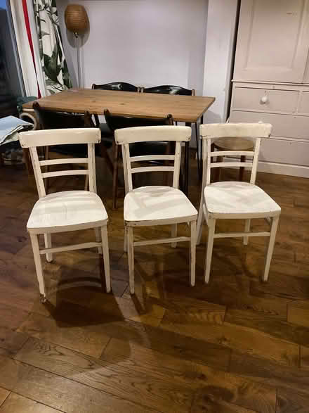 Photo of free Three wooden dining chairs (New Malden KT3) #1